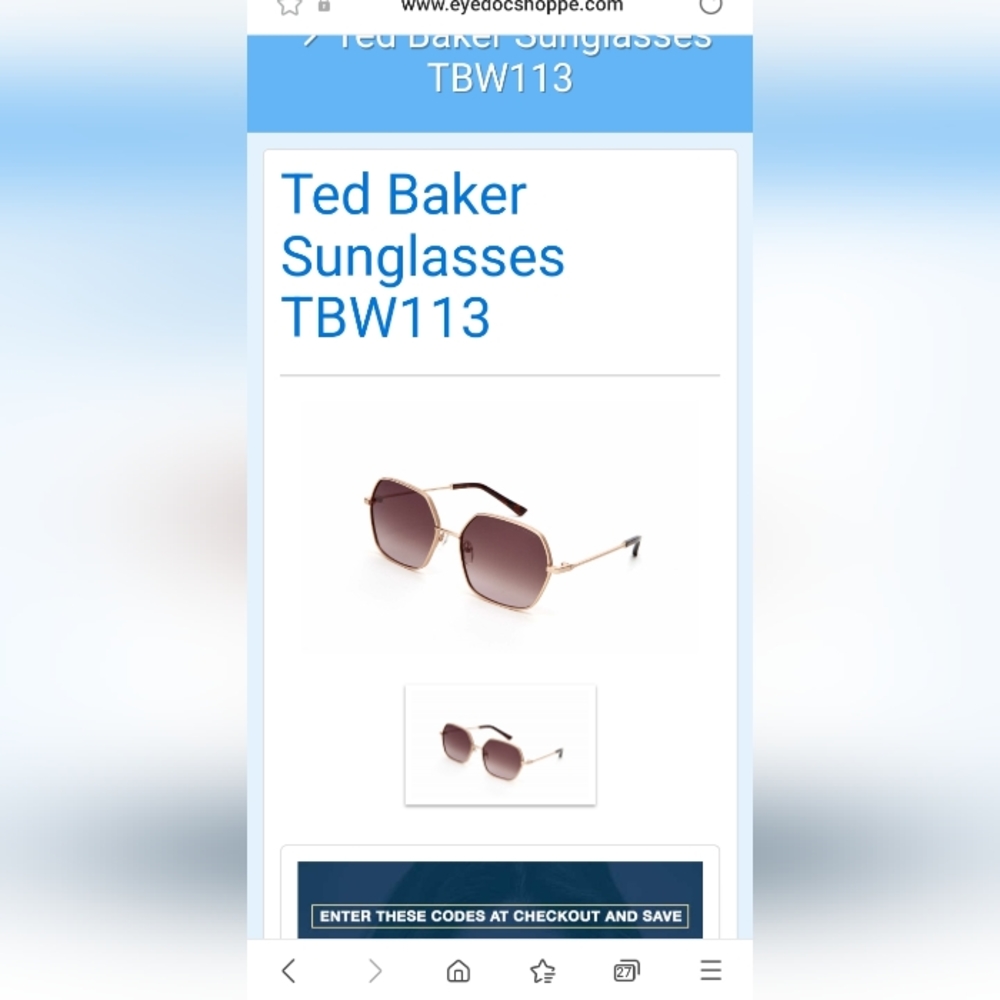 Ted Baker London sunglasses brand new never been put on trying to get 100